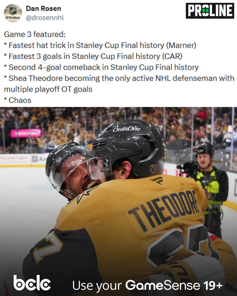ProlineBC's tweet photo. Game 3 of the 2026 #StanleyCup Final was an absolute cinema! 🎥 

19+ https://t.co/JZFxhHhLX2