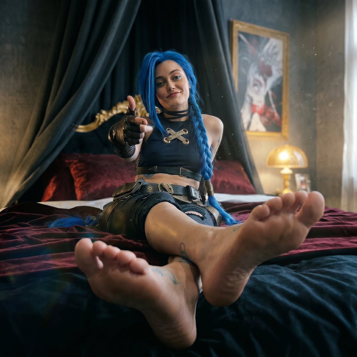 celebfactory21's tweet photo. On your feet, sis:
👈 Ella Purnell as Jinx from "Arcane" 👉 https://t.co/QBX5j7mCoO