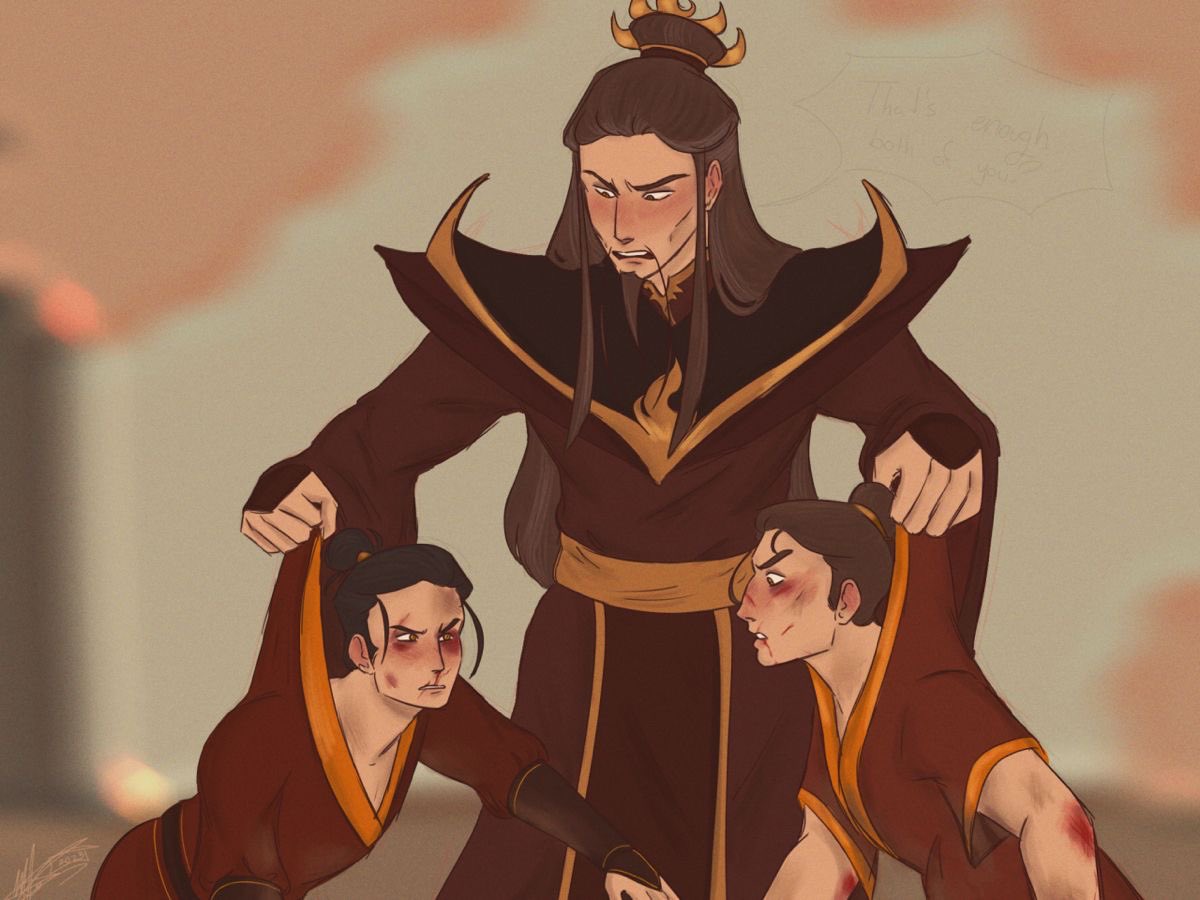 Edrith_Sunnah's tweet photo. The way Ozai treats his children—especially Zuko—may partly stem from the way he was raised by Azulon.

Throughout the show, it’s implied that Azulon favored Iroh over Ozai, which could have left Ozai feeling neglected and resentful. If Ozai grew up without experiencing genuine love or affection, it might help explain why he’s so incapable of showing it to his own children. I also get the impression that Iroh and Ozai weren’t particularly close, much like the emotional distance that existed between Zuko and Azula. That parallel may be one reason why Ozai and Azula end up sharing so many similar traits and behaviors.