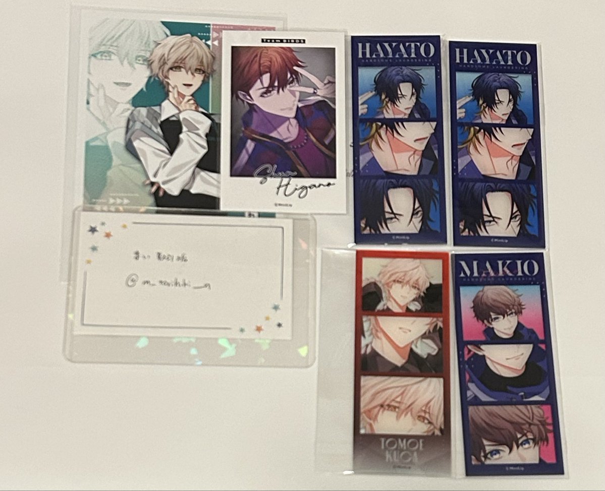 m_torihiki___n's tweet photo. 【交換譲渡】ハンサムロンダリング サムダリ
缶バッジ、布ポスター、アクスタ、フォトグレイ、フォトカ

譲 画像参照

求
1枚目 ▶︎まとめて2,500円
2枚目 ▶︎定価(ステラフェアブロマイド200円)or画像3枚目(全、茅)

郵送交換
フォトグレイ種類違いOK(Red⇔Blackなど)
フォトカはフォトカ同士 https://t.co/sYFiqWkUCj