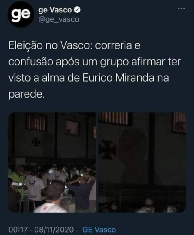 marcoFeGt's tweet photo. @ge_vasco Dos mesmos criadores da alma de Eurico Miranda nas eleições vem aí: Espírito de Leila invade matéria do Vasco. https://t.co/UN2wAzQqtN
