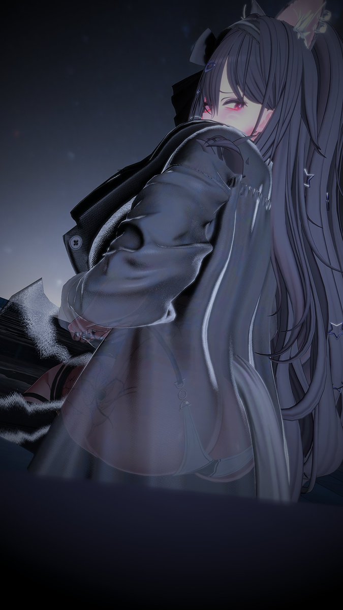 __ggoma__'s tweet photo. #VRChat #VRChatPhotography 
#FOXYPLAY3D
VRC Model -  _꼬마_                   
『야간에 수영하자더니... 자꾸 어딜 보는거지..?😠🖤』 https://t.co/zUTYrMytXj