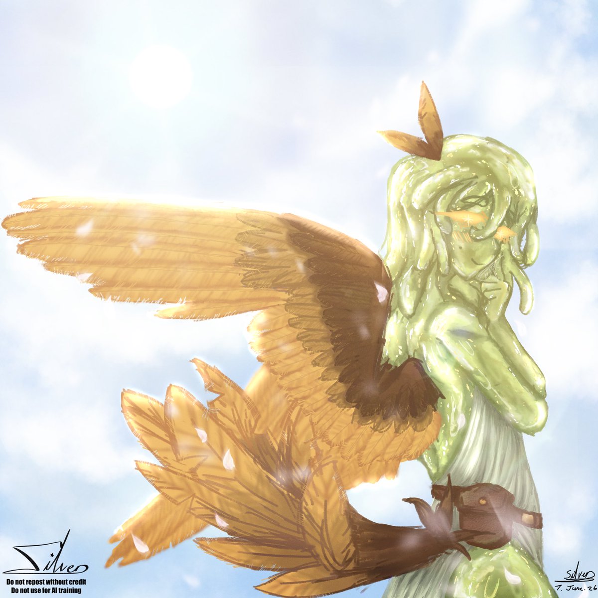 TheLonelySilver's tweet photo. Finally.. 20H tracked time and multiple interruptions but he’s heeeree

The angel belongs to @00cheonsa00 

#goldenaveryau #TLSilversArt #SFAWTE #DAWTDE https://t.co/gQOlrPdyjv