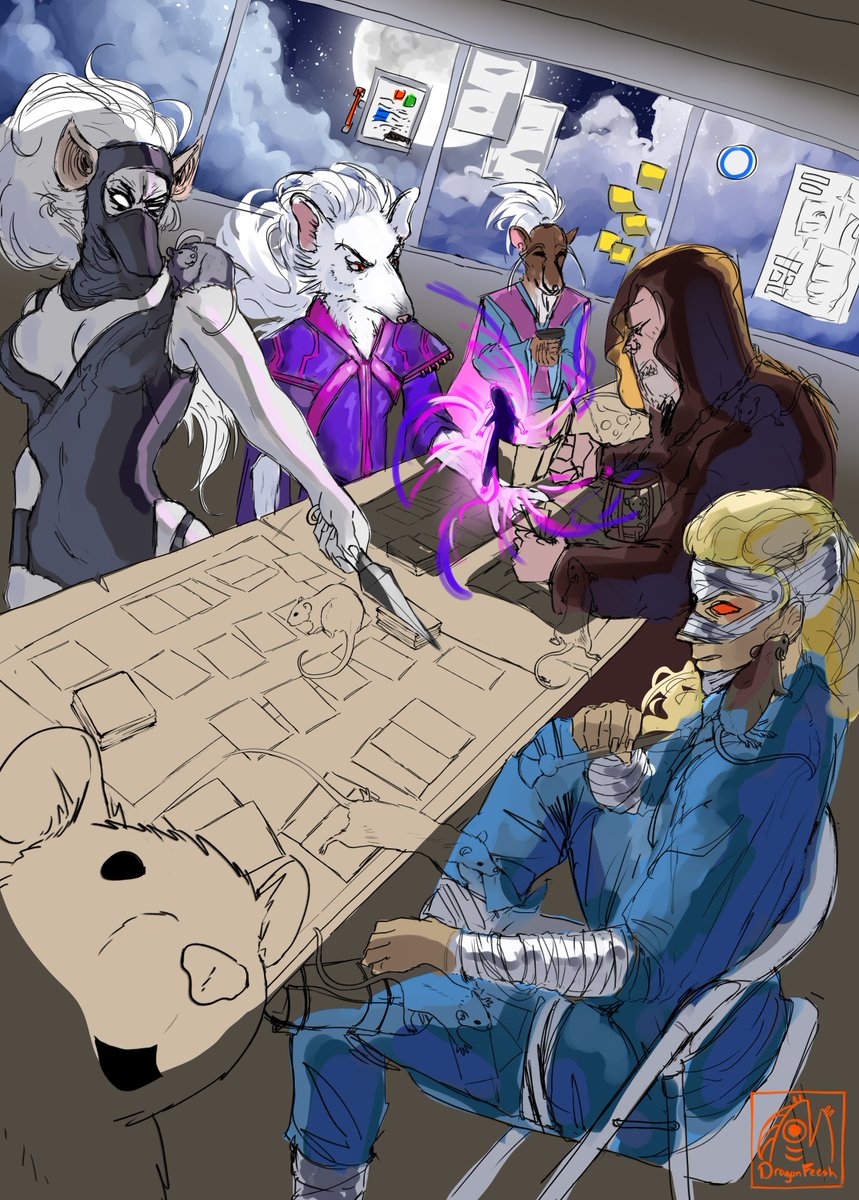DragonFeeshVT's tweet photo. MTG card sleeve comm wip!! The rat deck https://t.co/naoBaUsmk4