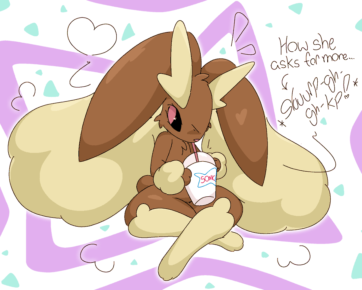 GuzzLord42O's tweet photo. Lopunny and Zoroark like their frozen desserts :> https://t.co/n86lpkGCSd