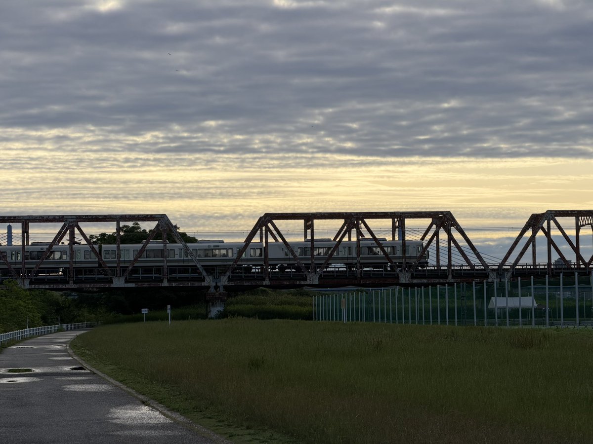 NATTYMAN's tweet photo. おはようございます！
月曜日はソーシャルディスタンシングな散歩in大阪

雲隠れした朝陽と百円橋
夏羽になって立派になった
カンムリカイツブリ
遠くに2羽のマガモ
歯茎がかわいいレオと
笑顔のクレア
そして
今朝のおおさか東線 https://t.co/q27JmCf4JD
