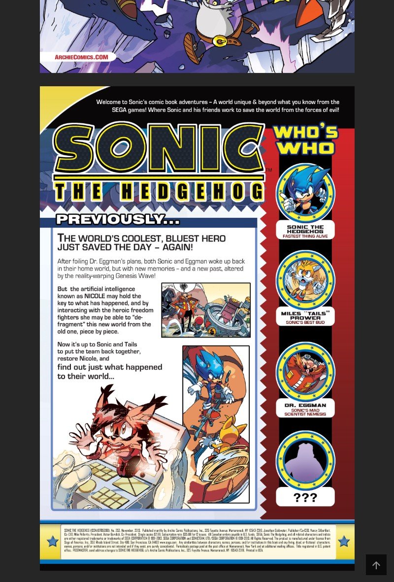 AnimationNerd18's tweet photo. I finally found the Archie Sonic comics on Grabber Zone and I'm starting with Archie: Sonic Reboot (#252-291). I gotta say, I'm having lots of fun reading the first two issues and reading the characters' lines in the voices I imagine for them.
#ArchieSonicComics https://t.co/rY4ugcUnWp