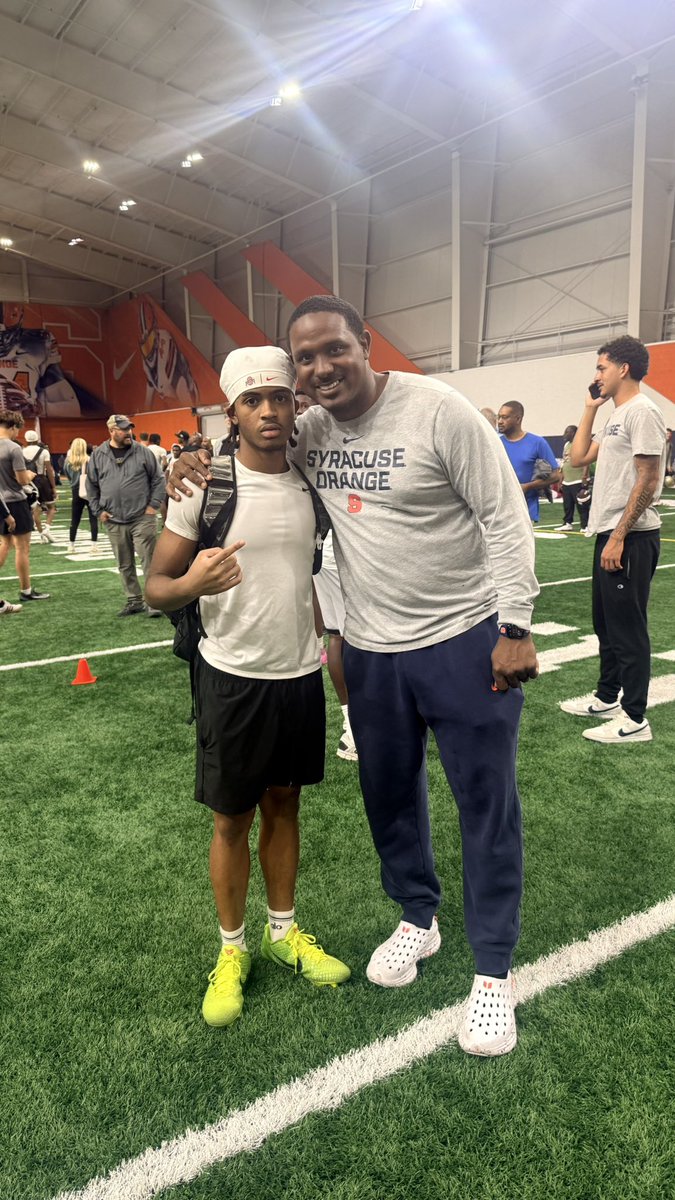 9RussellStanley's tweet photo. Had A Great Time Competing  And Learning At The @CuseFootball Prospect Camp Can't wait to get back To The  lab to improve thank you @CoachWatkCUSE for having Me  @CoachQ_SV https://t.co/NATiDuLETL