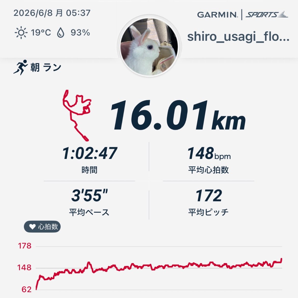 records_ts's tweet photo. 朝16km☁️梅雨ですな。
腰を使うとか、対空時間を稼ぐとか、
そんなことを考えつつ。
出来ているかは分からんし。 https://t.co/h3n2JO638m