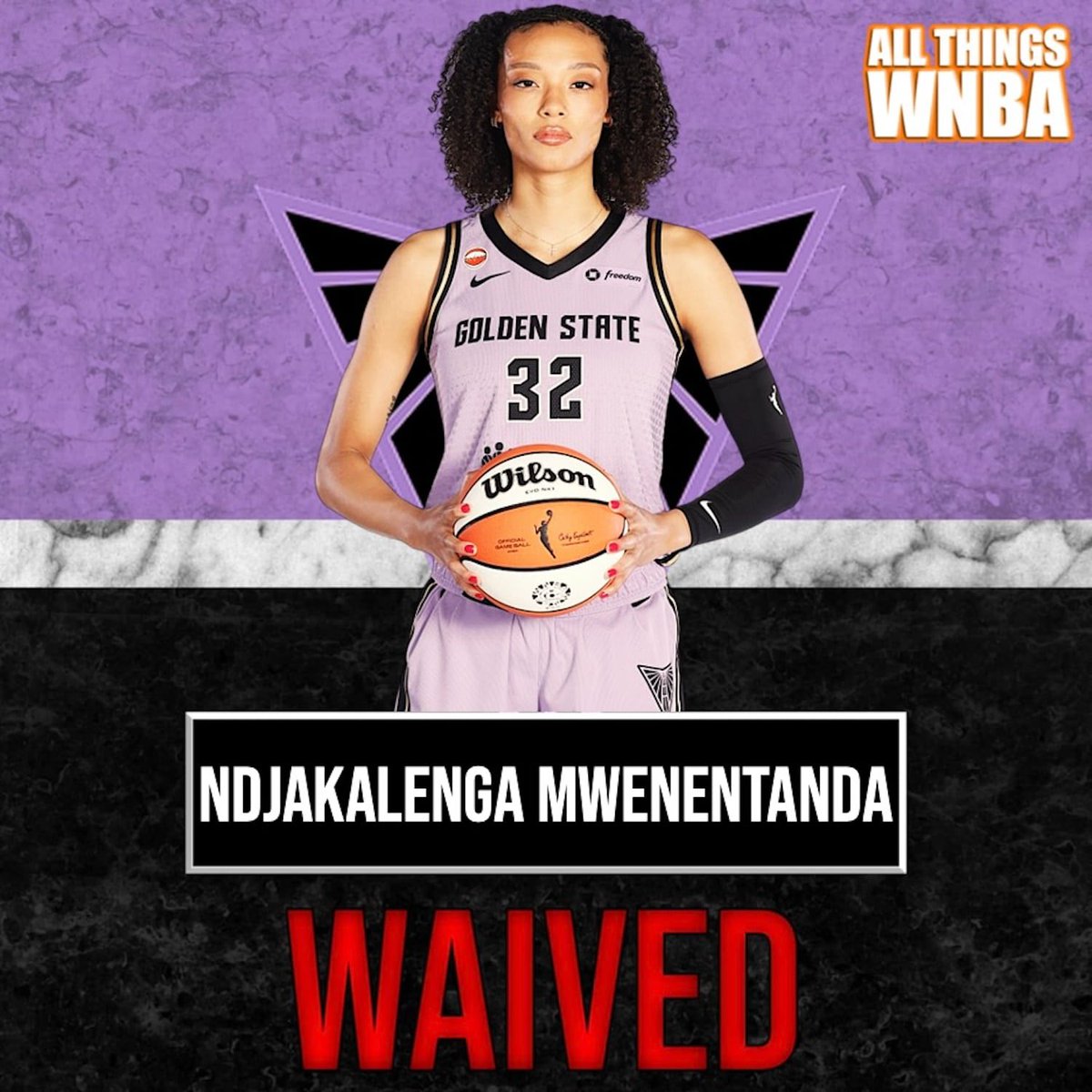 AllThingsWNBA's tweet photo. Golden State Valkyries announced they have waived Ndjakalenga Mwenentanda. The undrafted 6'2" guard appeared in 5 games with the team in 2026

They also signed center Nadia Fingallto a rest-of-season contract https://t.co/Y0k2gUgoXk