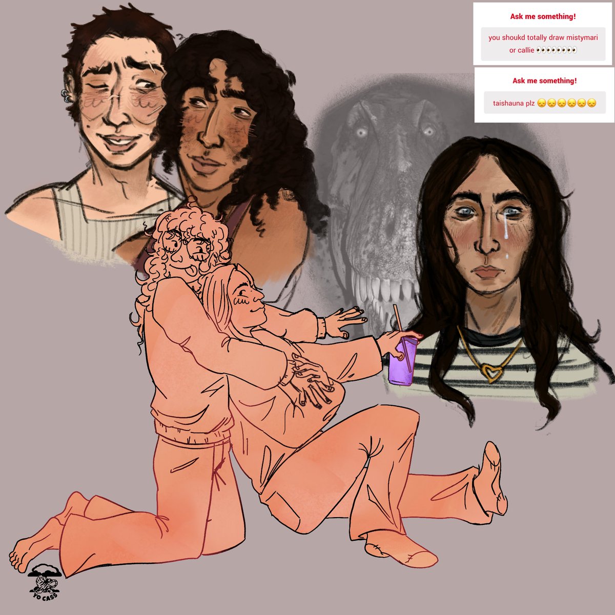 Idkyetx5's tweet photo. Requests for today!!
Butch Shauna x femme Tai, Callie, and MistyMari
these where so fun to draw :3!! Thank you guys!
#butchshauna #Shaunashipman #Taissaturner #Calliesadecki #Mistymari #Mistyquigley #Mariibarra https://t.co/360Qes34Zk