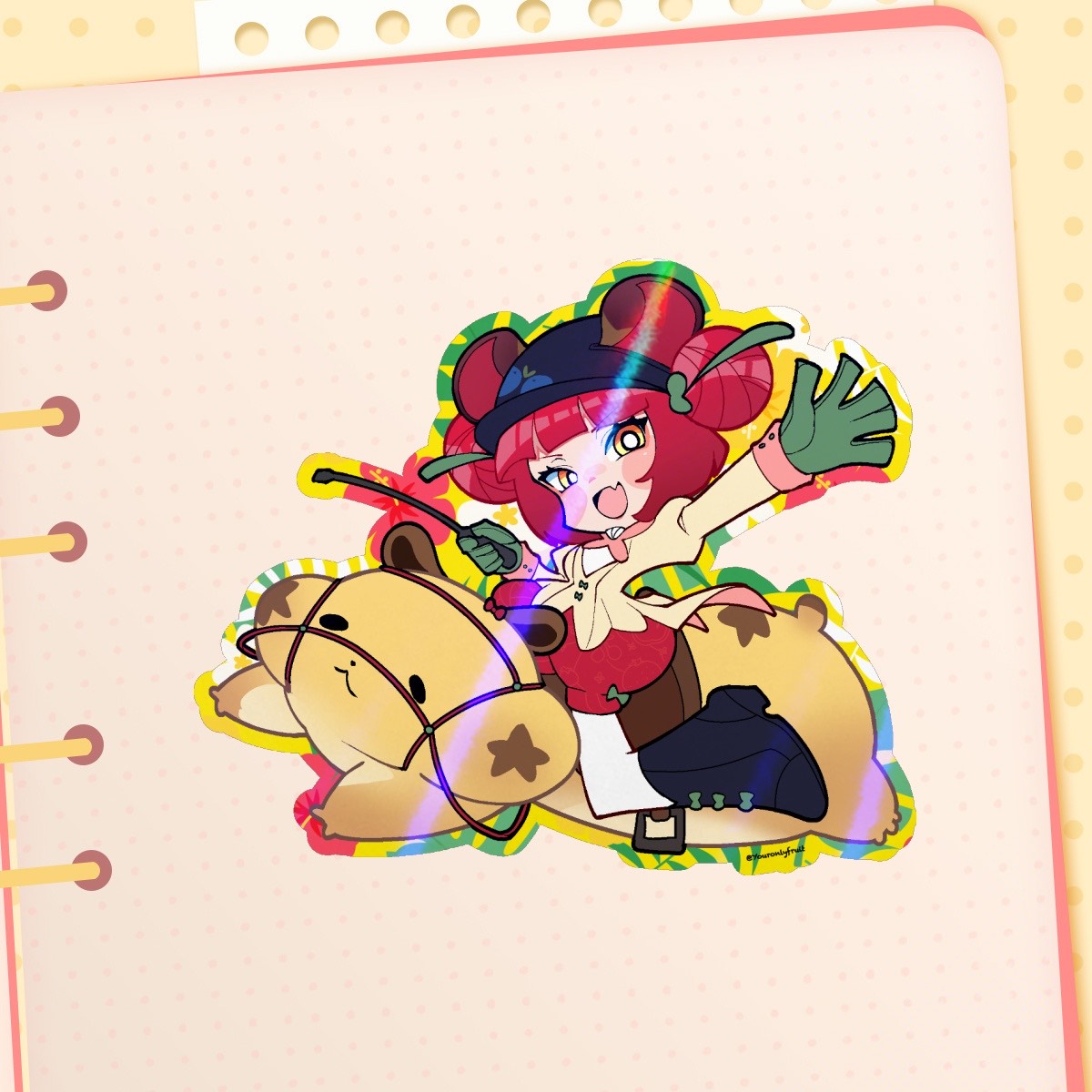 Youronlyfruit's tweet photo. THANK YOU AGAIN @MikasanVTuber THE EQUESTRIAN FRUIT STICKER IS NOW OUT!!

https://t.co/1Odkt64kHW https://t.co/i8Pcz8UbAw