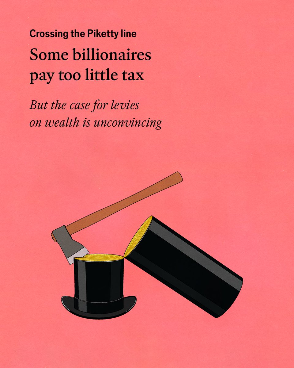 TheEconomist's tweet photo. Closing tax loopholes is reasonable. Seizing the assets of society’s most productive people is a road to economic ruin. Register for free to read why https://t.co/a1rjcbDnnr

Illustration: Álvaro Bernis https://t.co/ch2b4GtS46