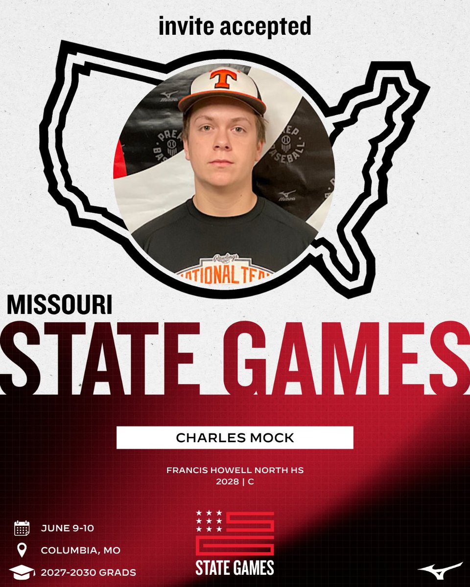 PrepBaseballMO's tweet photo. 𝙈𝙞𝙨𝙨𝙤𝙪𝙧𝙞 𝙎𝙩𝙖𝙩𝙚 𝙂𝙖𝙢𝙚𝙨: 𝙄𝙣𝙫𝙞𝙩𝙚 𝘼𝙘𝙘𝙚𝙥𝙩𝙚𝙙 ✅

'28 C Charles Mock (Francis Howell North) is Locked In 🔐 for #MOSG26

👤: https://t.co/qs5RZNGdfL // @Charlie_mock14

Event Info 👉 https://t.co/vv9hhIFujU https://t.co/GWBsU0vsEK
