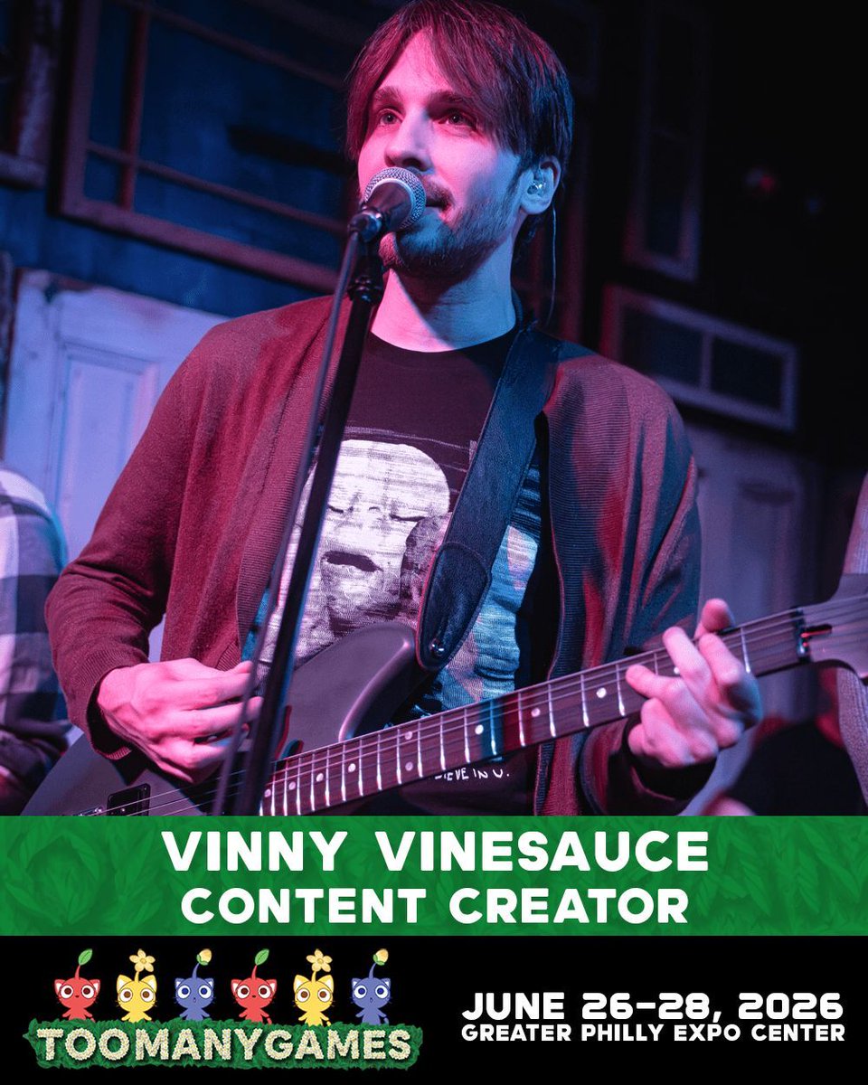 TooManyGames's tweet photo. Can’t wait to welcome back @VinnyVinesauce! Vinny, a NY‑based streamer of 15+ years known for game corruptions, Mario &amp; Luigi skits, and his love of video game ducks. Vinny will be doing a signing on Fri &amp; Sat (check schedule for times)!  Get tickets: https://t.co/la98p8GslQ https://t.co/YfAEui3Ifd