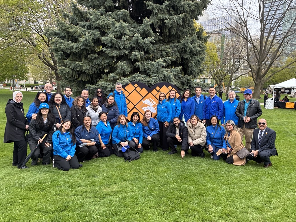 JeffMucha's tweet photo. On Moose Hide Campaign Day, Team BMO proudly supported the Rally to End Violence. 

This was a meaningful moment of people from across Canada coming together to stand against violence toward women and children and commit to practical action on reconciliation. 

#ProudToWorkAtBMO https://t.co/64bHTPkDi1