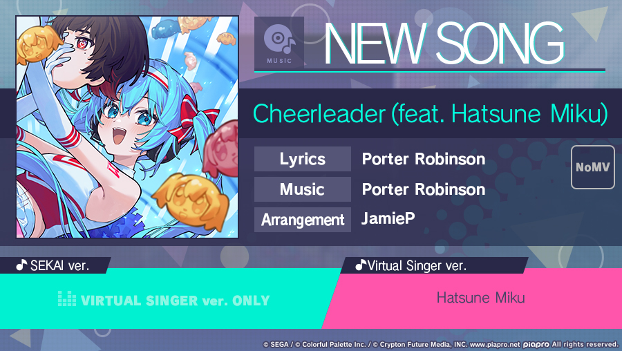 ColorfulStageEN's tweet photo. 🎶Special Song of the Day🎶

"Cheerleader (feat. Hatsune Miku)" by Porter Robinson

Group: VIRTUAL SINGER https://t.co/sUNuQ2EgWQ