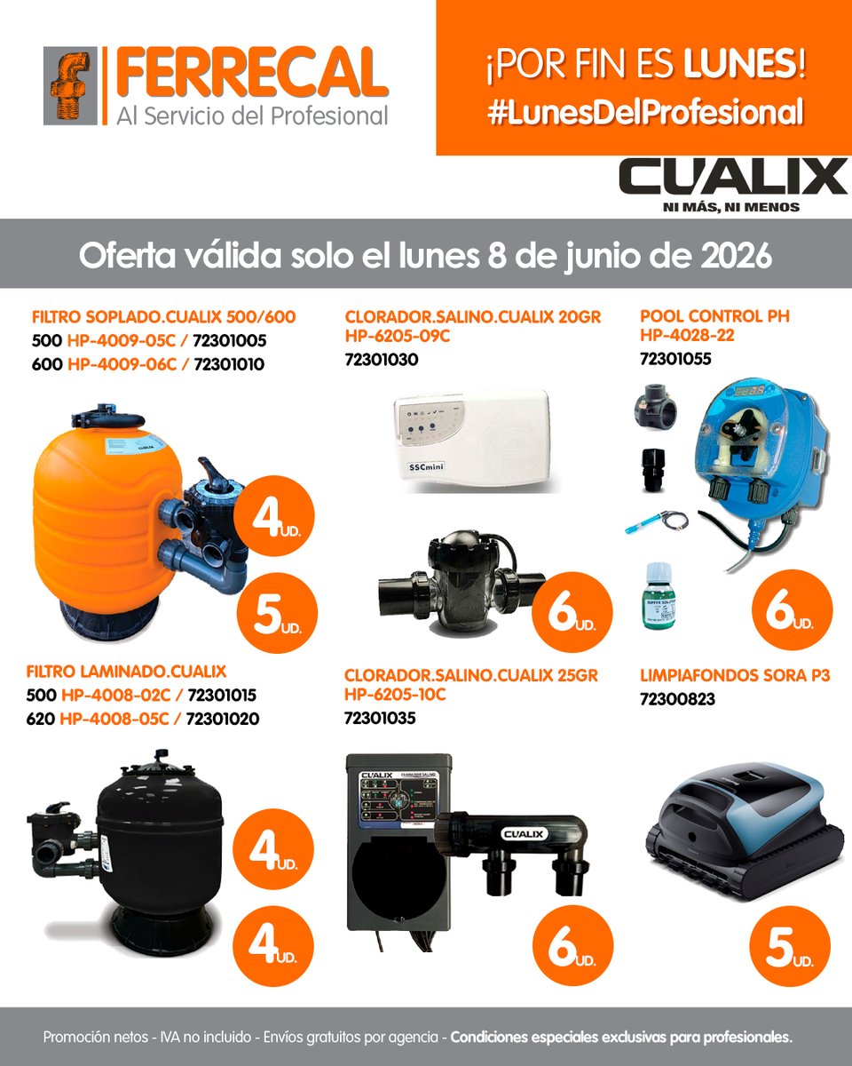 FERRECAL_SA's tweet photo. ‼️ POR FIN ES LUNES ‼️

Prepárate para el calor del verano con estas ofertas en productos para piscina. 

⚠️ Como cada semana, solo estarán disponibles a lo largo del día.

#PorFinEsLunes #LunesDelProfesional #piscina https://t.co/WDWlOpbF0h