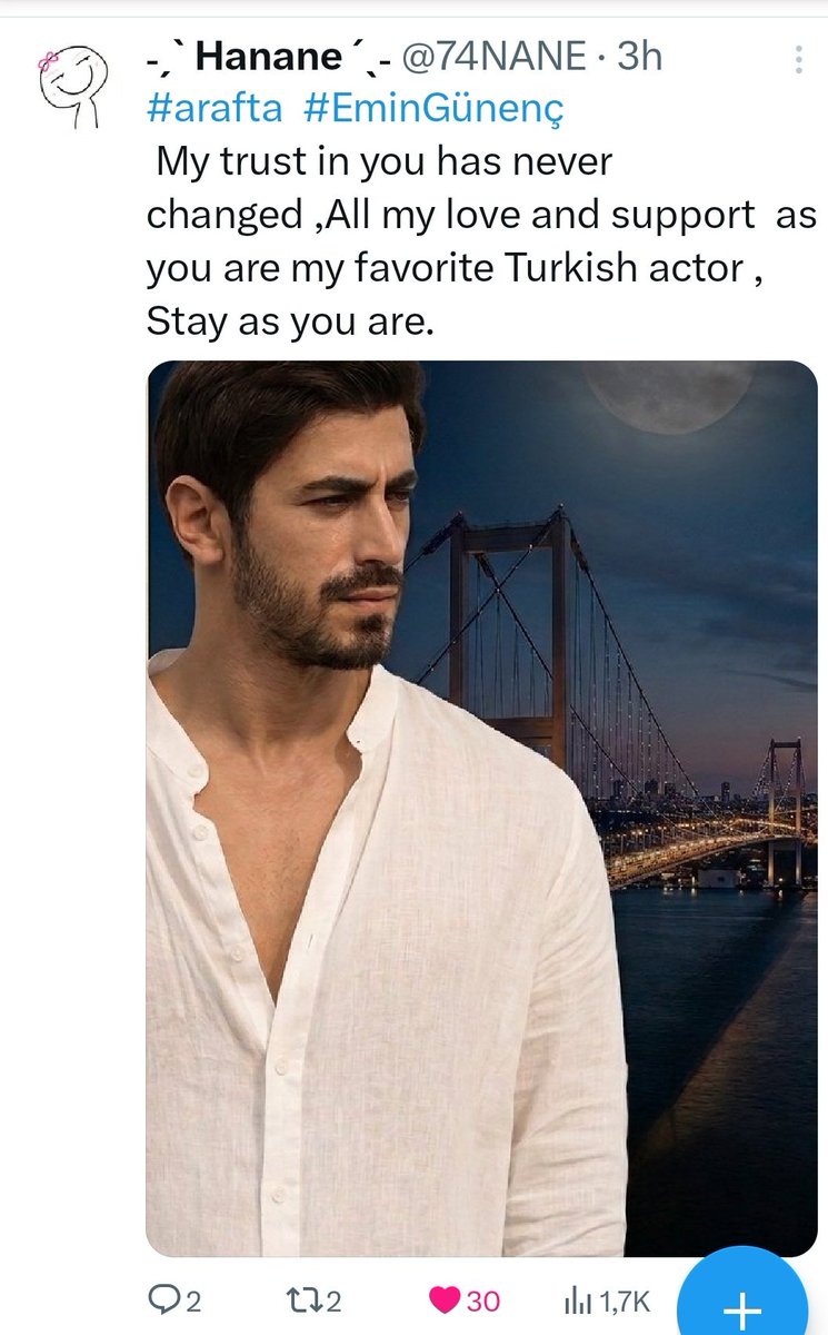 74NANE's tweet photo. #arafta  #EminGünenç
I created an image of Emin with the Bosphorus in the background, and a few hours later, he posted a story with the Bosphorus behind him as well. It's one of those little coincidences that makes the day a bit more beautiful. https://t.co/gvyx7YrYi1