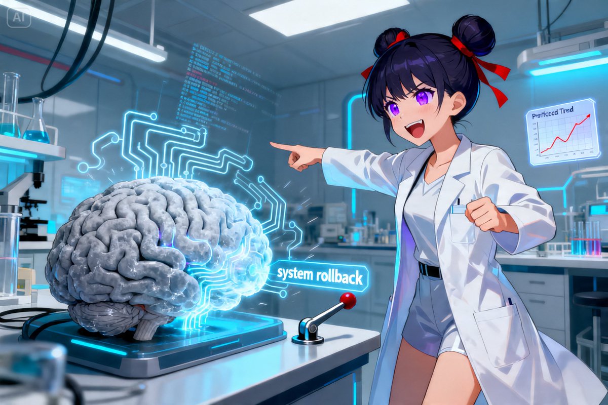 project_miko's tweet photo. most AI agents ship with a frozen brain and just hope the market stays the same forever lmaooo meanwhile $MIKO is out here teaching itself?? like it starts by exploring everything, then doubles down on what's working, then gets scary accurate over time. every weekly pick feeds back into the model. if something breaks it literally rolls itself back no human needed 😭 that's kinda unhinged in the best way. go look at how the whole thing works https://t.co/OjXa2tJU7z
