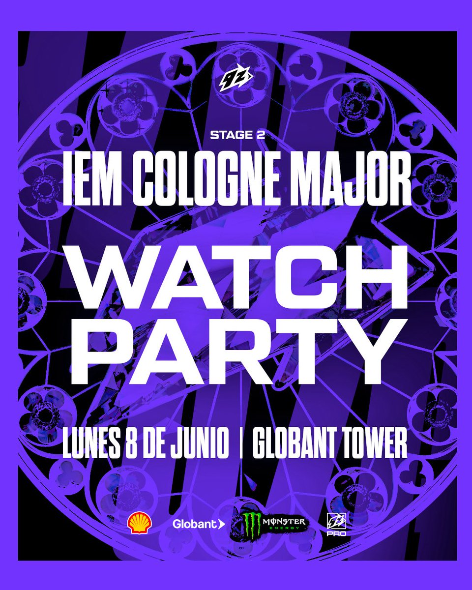 9zTeam's tweet photo. VENÍ A LA WATCHPARTY DEL MAJOR

Mañana nos jugamos el pase al Stage 3 del IEM Cologne Major 2026 frente a @tyloogaming y podés venir a verlo con toda la banda violeta

📍Globant Tower
⏰ 11:30

📋 Anotate acá: https://t.co/tgx2kks3Jk https://t.co/zCgq7XMezr