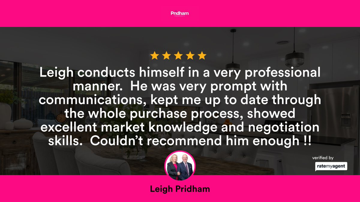 LP_PridhamProp's tweet photo. My latest RateMyAgent review in Eltham North.

https://t.co/51o05Qub12

...
#ratemyagent #realestate #Pridham_Property https://t.co/RTw5mthx5y