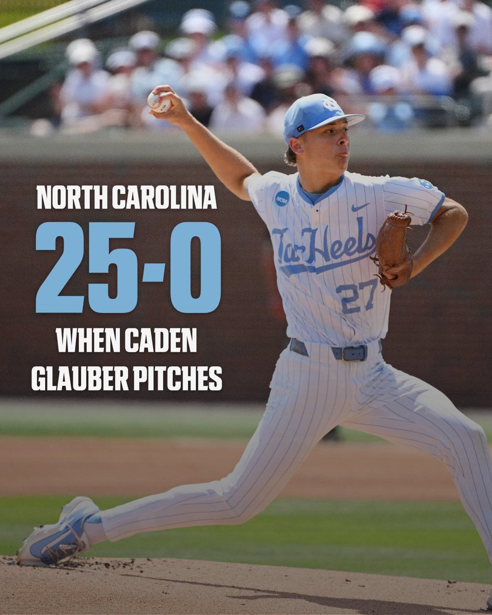ESPNInsights's tweet photo. TAR HEELS HEADING TO OMAHA! 🎟

North Carolina came back in the 9th to beat USC and advance to its 13th MCWS. Heels’ ace Caden Glauber led the way, striking out 11 over 7.1 innings. https://t.co/IEnZRjsj8R