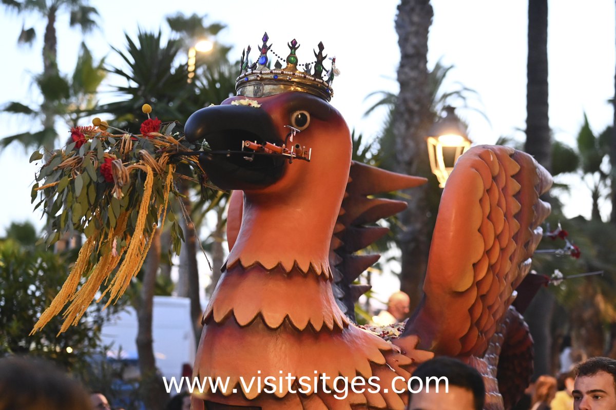 VisitSitges's tweet photo. 🌸🕯️ Gegants, Drac, Àliga i Moixiganga han acompanyat el seguici de la Processó en el seu recorregut per les catifes de flors. https://t.co/NbOSDMWHcR