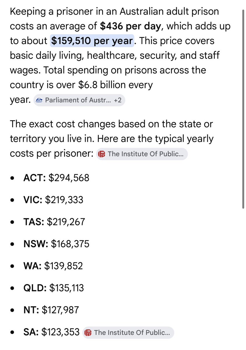 RestoreAussies's tweet photo. This pointless import will cost us an estimated $6,578,010 for the remained of his useless life. (This is before the rising yearly costs due to inflation)

Reinstate the death penalty, hang him, save the taxpayer hard earned dollars. https://t.co/IGzbKGxEsj