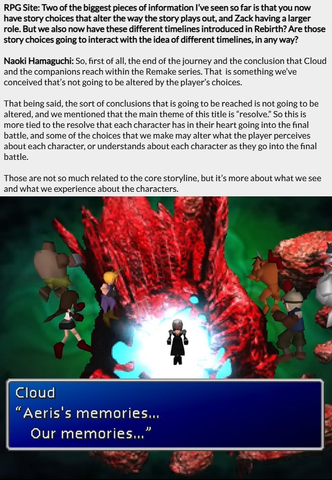 _Lunnye's tweet photo. "That being said, the sort of conclusions that is going to be reached is not going to be altered, and we mentioned that the main theme of this title is “resolve.” So this is more tied to the resolve that each character has in their heart going into the final battle" https://t.co/GNBbxCtU53