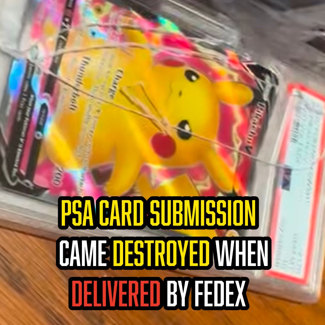 HighEndGarrett's tweet photo. 🚨 WHOSE FAULT IS IT?! PSA vs. FedEx 📦💥
​Absolutely heartbreaking to see a fresh return to @dashvolttcg whose submission end up completely shattered like this. @dashvolttcg video has gained over 1 million views in disbelief of his destroyed cards from PSA. While the original poster blamed courier handling, the comment section is heavily divided on who is truly at fault. Half the community points fingers at the carrier, with former employees noting that sending collectibles without extreme precaution is a massive gamble. However, a growing faction argues that the root cause lies with PSA's packaging standards. As users pointed out, poor or cutting-corners packaging by the grading company before it even leaves the facility leaves these rigid plastic slabs highly vulnerable to impact.
​This isn't just an isolated case of bad luck, either. Long-time collectors are noting that they have seen more and more PSA returns arriving to owners completely compromised. This pattern has raised serious concerns about whether PSA is being negligent in their quality control and shipping procedures. When premium grading fees are paid, collectors expect elite-tier protection. If these instances keep happening, it forces the community to question if the company is doing enough to secure our investments or if they are simply banking on insurance claims to clean up preventable shipping disasters.

#psa #Pokemontcg