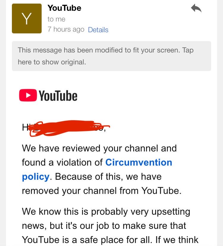 PDPXTCF's tweet photo. @TeamYouTube @YouTube alright YouTube. My 508 YouTube channel got terminated for "circumventing" when I didn't do anything wrong nor whatever circumvent is. Here's the url to my YouTube channel. https://t.co/AdyU1GPwNn I don't understand what I did wrong. https://t.co/51dWuWeOvg
