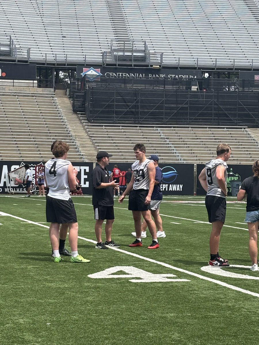 AdamGreenFB's tweet photo. Strong day at Arkansas State’s Prospect Camp. Appreciate the coaching and competition. Ready to get back to work and continue my development as a tight end. 
@coachalexjones @Donnie_Pezzetti @AStateFB @CoachDLett @CoachAltman https://t.co/uxV7gISusx