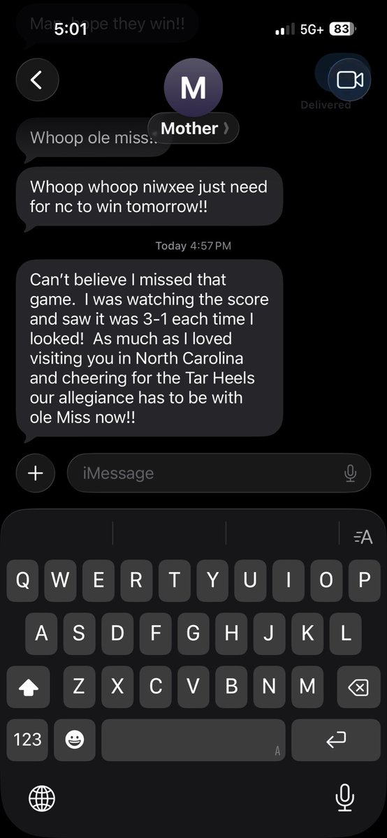 GarrettEdScott's tweet photo. The switch up is crazy. I’m going to need 3 games of the Heels vs the Rebs, and for the winner to take it home https://t.co/UEZkhrfTNi