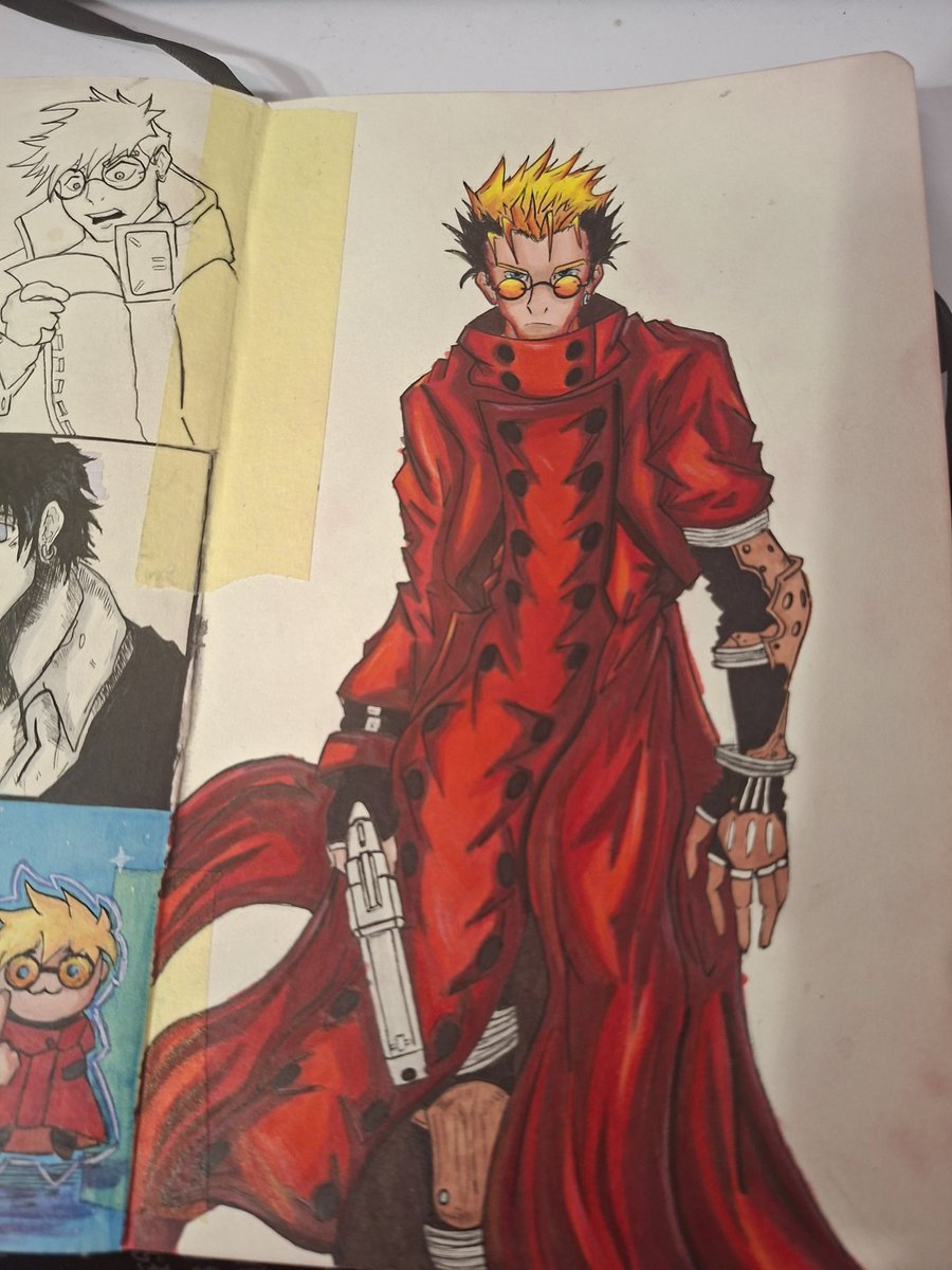 thehenry85's tweet photo. After long time im finally started to coloring him.. When I drew sketch first i really like this but now I see how many problems he has. Especially with hair and pose. Maybe I will redraw with more interesting pose and normal hair but later. Now i wanna end him
#trigun https://t.co/nqR00meJuu