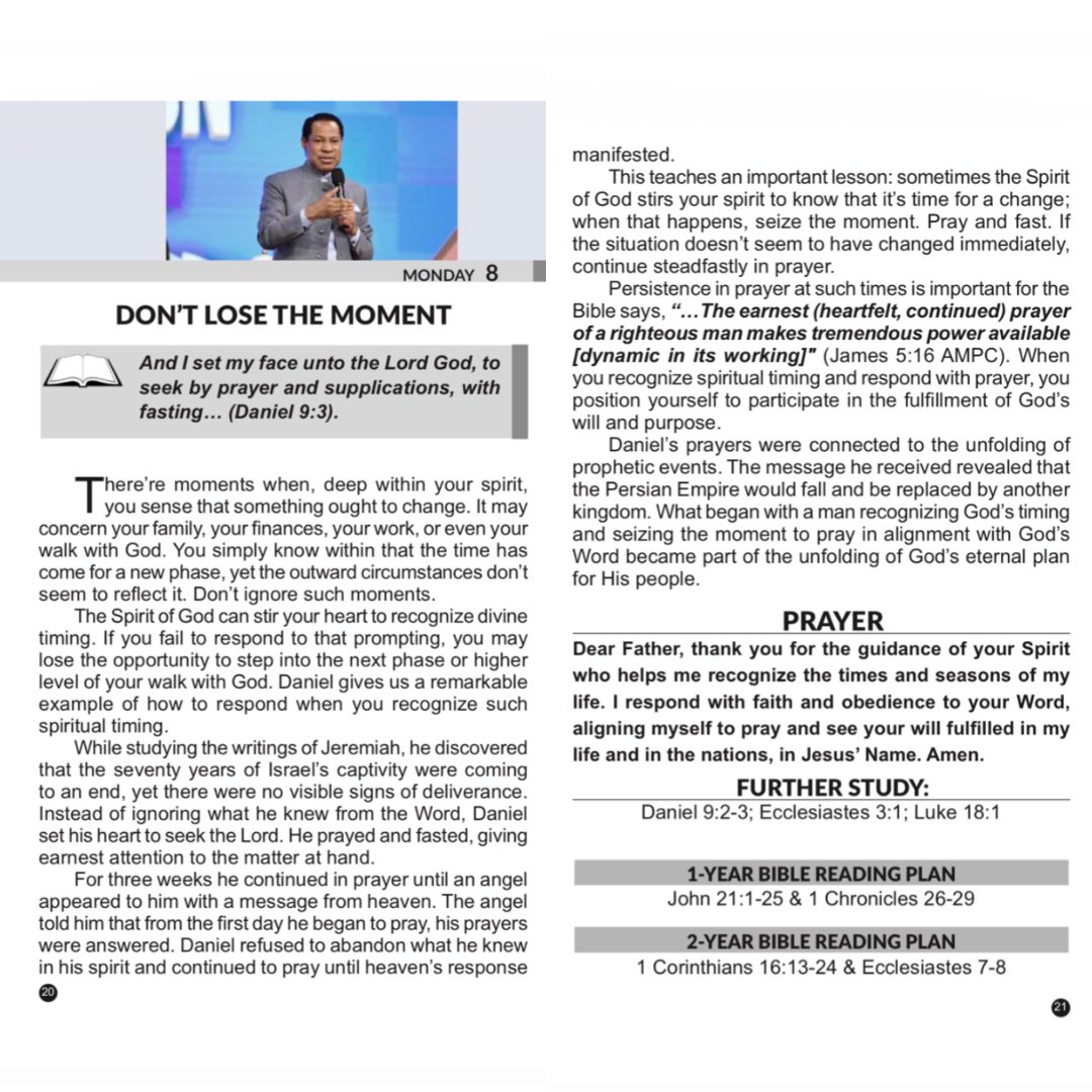 chillzmach's tweet photo. Today’s Rhapsody of Realities by Pastor Chris Oyakhilome 08 June 2026: DON'T LOSE THE MOMENT ❤️🔥🙏🏽 https://t.co/4gESGr4i7d https://t.co/9V4qVjl2TP