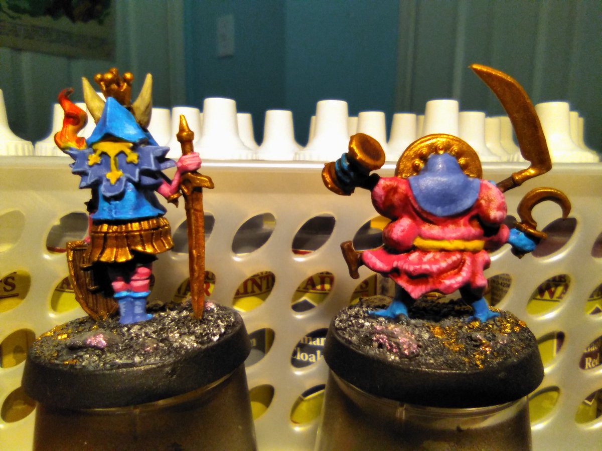 bmacconnell1's tweet photo. #miniaturepainting #warhammer 
Finished two of #Miscast Trent Holbrook's models, including the Permadeath one. Will be adding these to my Tzeentch Daemons army as Heralds (maybe the hooded one can be the Changeling). https://t.co/sjVwZ2bgGk