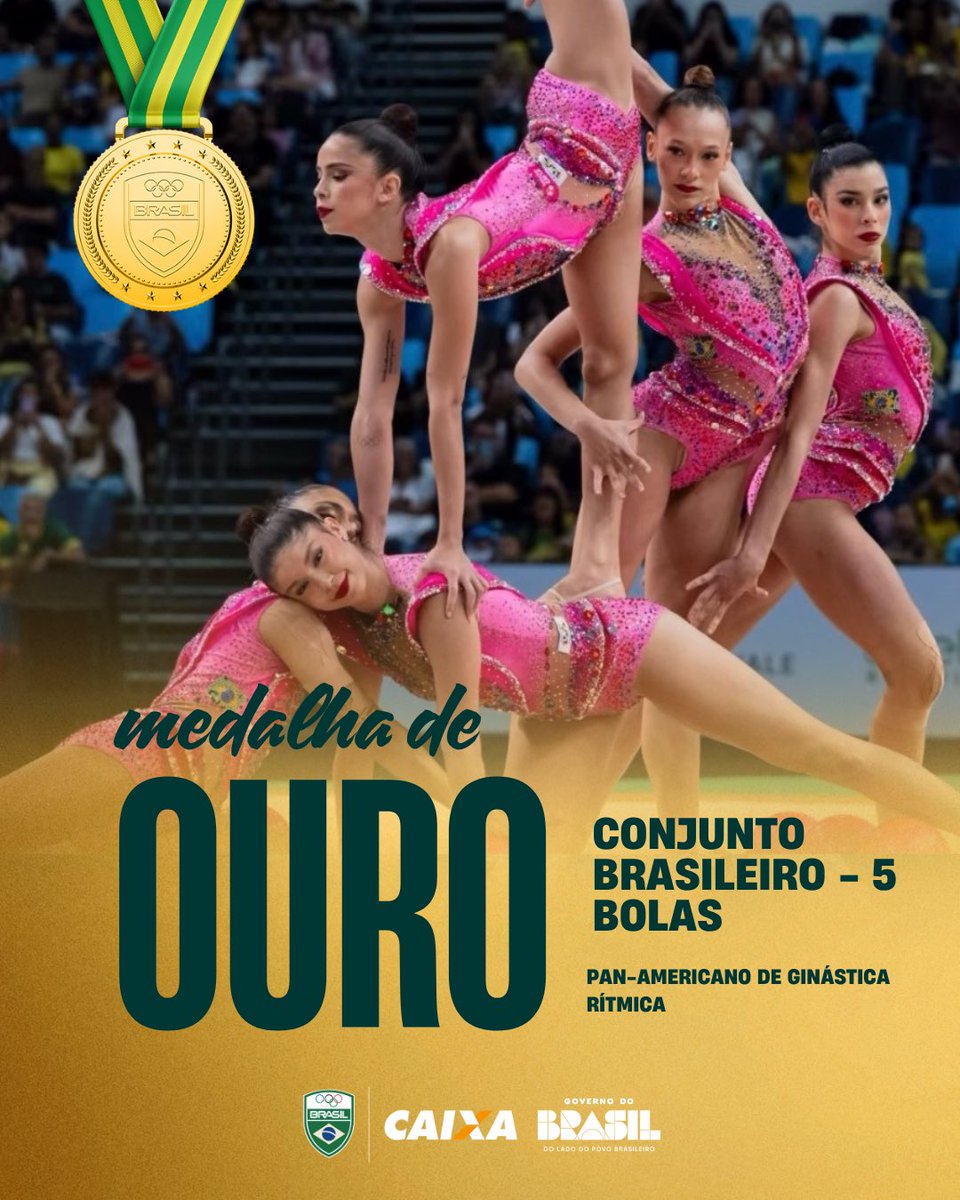timebrasil's tweet photo. CHUVA DE MEDALHAS! 🇧🇷❤️

A Ginástica Rítmica deu um verdadeiro show e dominou o pódio no Pan-Americano! A sexta-feira (06) e este sábado (07) foram recheados de apresentações impecáveis, muita graciosidade nas séries e uma colheita pesada de medalhas para o #TimeBrasil! 👑🏅

Que orgulho gigante desse elenco que brilha e encanta o mundo! 💚💛🥹

#TimeBrasil #GinásticaRítmica