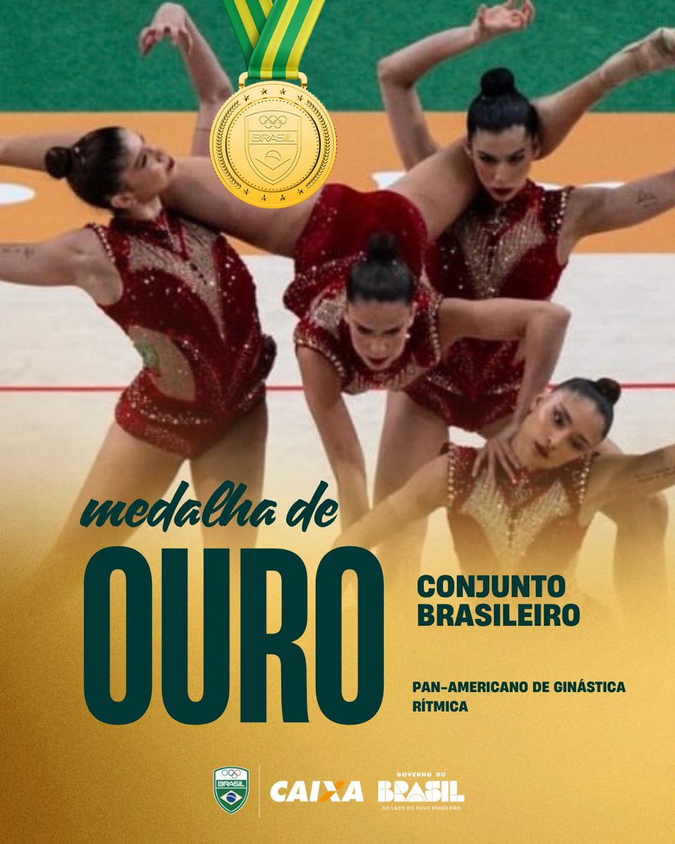 timebrasil's tweet photo. CHUVA DE MEDALHAS! 🇧🇷❤️

A Ginástica Rítmica deu um verdadeiro show e dominou o pódio no Pan-Americano! A sexta-feira (06) e este sábado (07) foram recheados de apresentações impecáveis, muita graciosidade nas séries e uma colheita pesada de medalhas para o #TimeBrasil! 👑🏅

Que orgulho gigante desse elenco que brilha e encanta o mundo! 💚💛🥹

#TimeBrasil #GinásticaRítmica