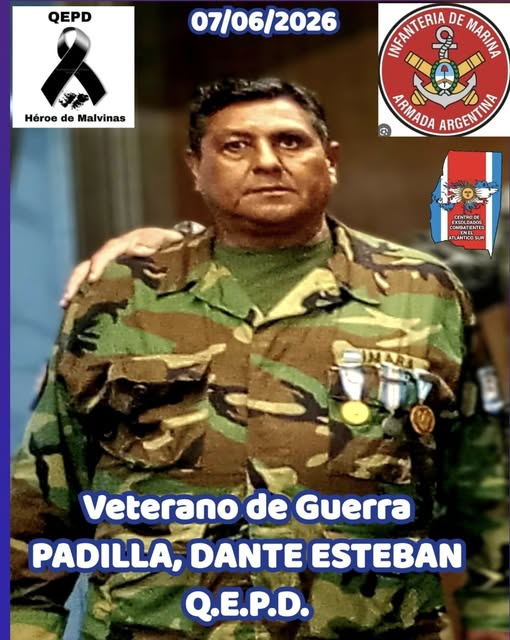 DarwinTera2877's tweet photo. Dia 07 de Junio de 2026 – El Centro de ExSoldados Combatientes en el Atlántico Sur de Sgo del Estero cumple con el doloroso deber de informar el fallecimiento del VGM, Dante Esteban Padilla, en la Ciudad Capital de Santiago del Estero, https://t.co/nYdxtjuC7p