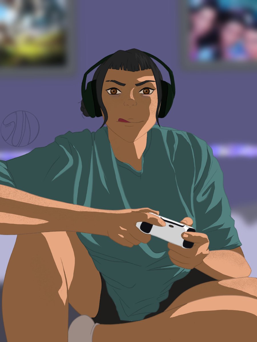 PaperSun_'s tweet photo. #ZoeyWeek2026 
6/7 - Gamer

Pulling all-nighters is a regular occurrence for her. https://t.co/6gxwMFBEz3