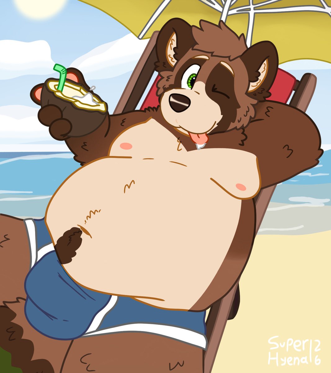 JamTheTanuki's tweet photo. Suns out bellys out! Who wants to enjoy a summer beach with this tanuki :3

Thanks @Super_Hyena for the sketch! https://t.co/vGTsmJRYqQ