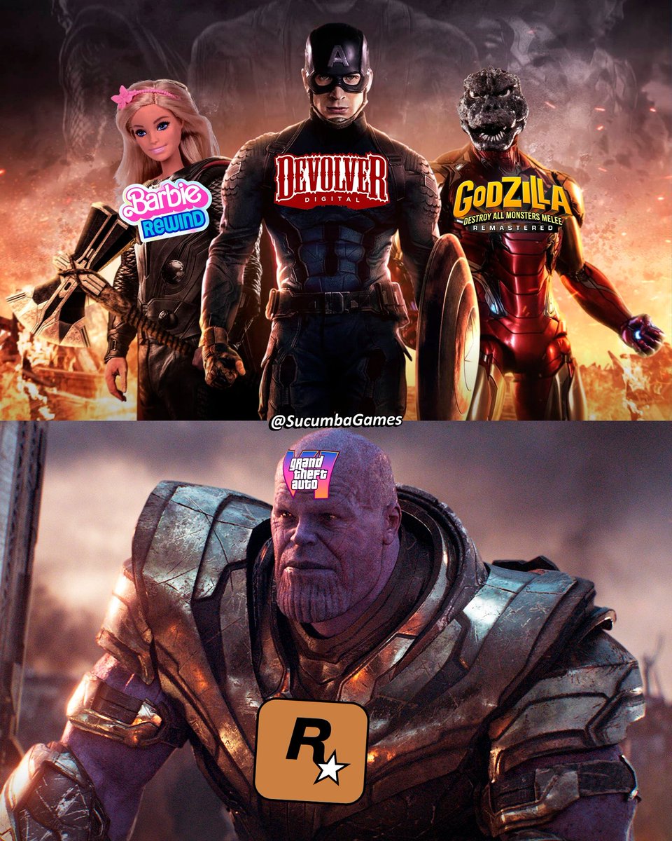SucumbaGames's tweet photo. Barbie e Godzilla se aliam à Devolver Digital contra GTA 6

Desde a revelação de GTA 6, a Devolver, publisher de Hotline Miami, anunciou que lançaria um título na exata mesma data e hora do jogo. A empresa reafirmou isso novamente nas duas ocasiões em que GTA 6 foi adiado. Até então, a Devolver estava sozinha no calendário de novembro contra GTA 6.

Mas agora, Barbie e Godzilla se juntaram à luta. Godzilla: Destroy All Monsters Melee Remastered será lançado em 3 de novembro, enquanto Barbie: Rewind, título que reúne 16 jogos clássicos da franquia, chegará em 12 de novembro. Cuidado, Rockstar 🔥🔥🔥