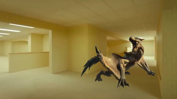 decayingnorth's tweet photo. 'BACKROOMS' Director Kane Parsons has reportedly captured Tigrex and incarcerated the monster so it won't return in future titles. 

"I think it's for the best." https://t.co/6kfoAEZo19