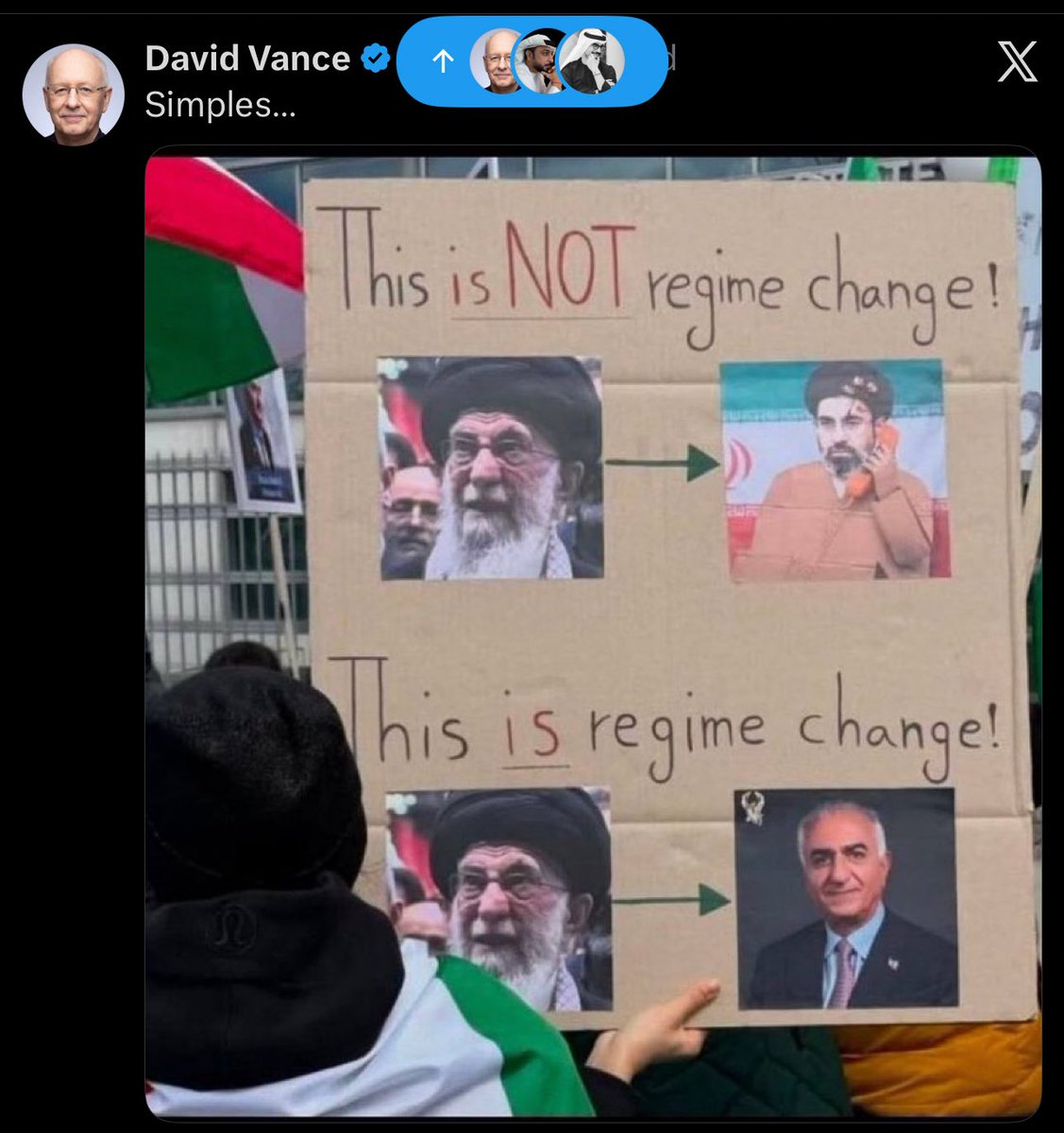 persianmiow's tweet photo. @venoos125 @RRRRRRRRRRRRASH We’re here for that #KingRezaPahlavi‌ForIran https://t.co/Zkr4ASrzTd