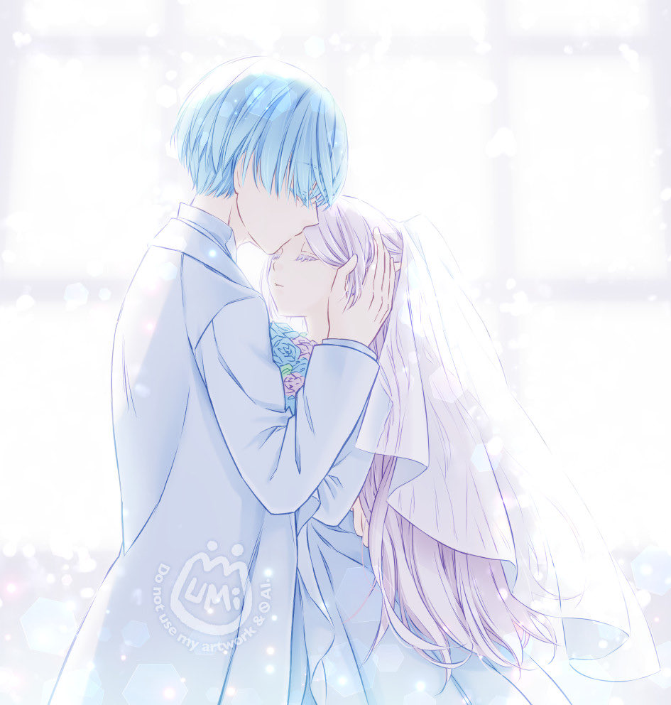 umileung_'s tweet photo. Redo🎨

✨結婚✨
(是海塔的墳場🪦(x))

這張圖總覺得上色失敗☹️
一年後再挑戰，修改過後感覺好些了吧?

<After | Before>

ヒンフリ / フリーレン / frieren / 芙莉蓮 https://t.co/ZTi7PDOGNM