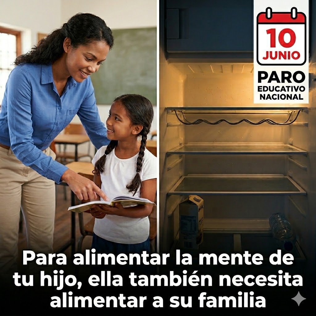 Asocejuprc's tweet photo. Estimado representante: un maestro mal pagado y desnutrido no puede garantizar la educación de calidad que tu hijo merece. Apóyanos no enviándolo a clases este 10 de junio. #ParoEducativo10J #UnDíaPorLosDocentes https://t.co/mlQS5Uy6mx