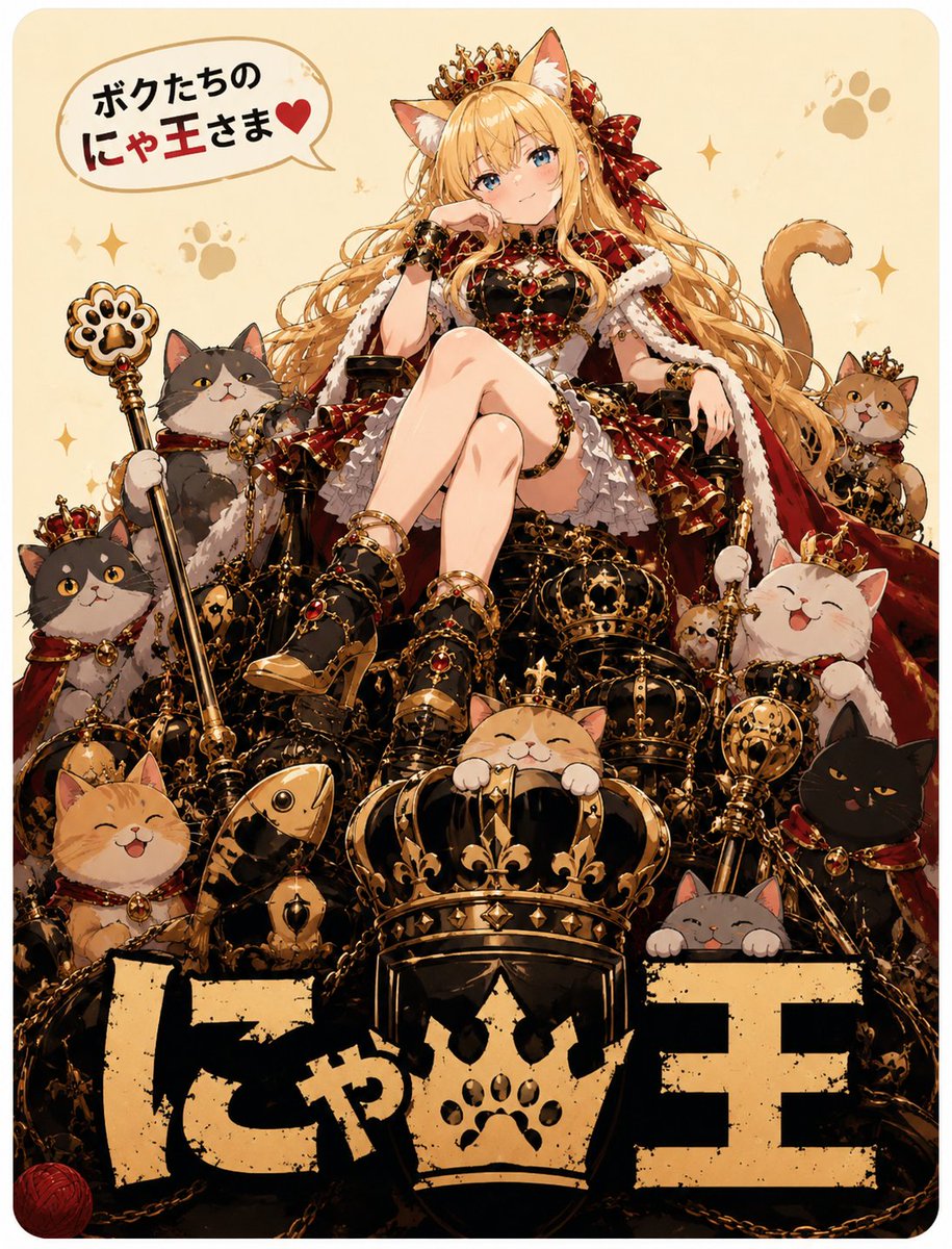 お借りしました(*・ω・)*_ _)ﾍﾟｺﾘ ぼくたちの にゃ王さま(ФωФ)✨ 膝に