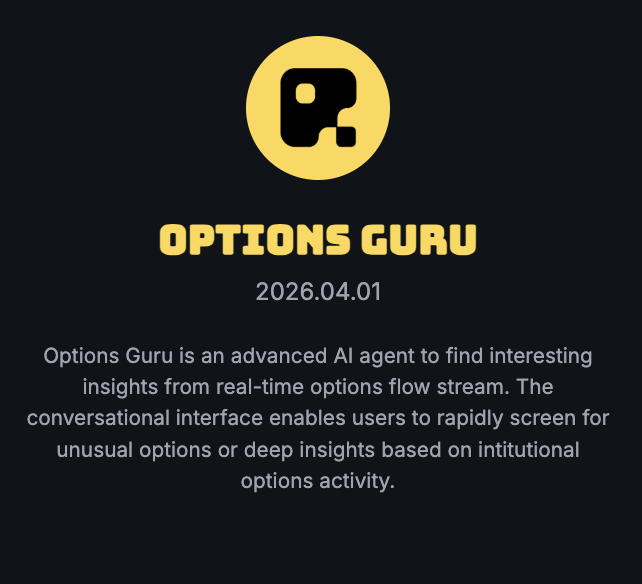 RAFA_AI's tweet photo. Unusual Options are the insights to let you know what's happening behind the curtain with options trading.

Who knows what, when, and how, RAFA detects it all in real-time

One Agent has your back. But there are 4 others that give max insights too. Have you tried it? Link in bio https://t.co/BWy07dDz77