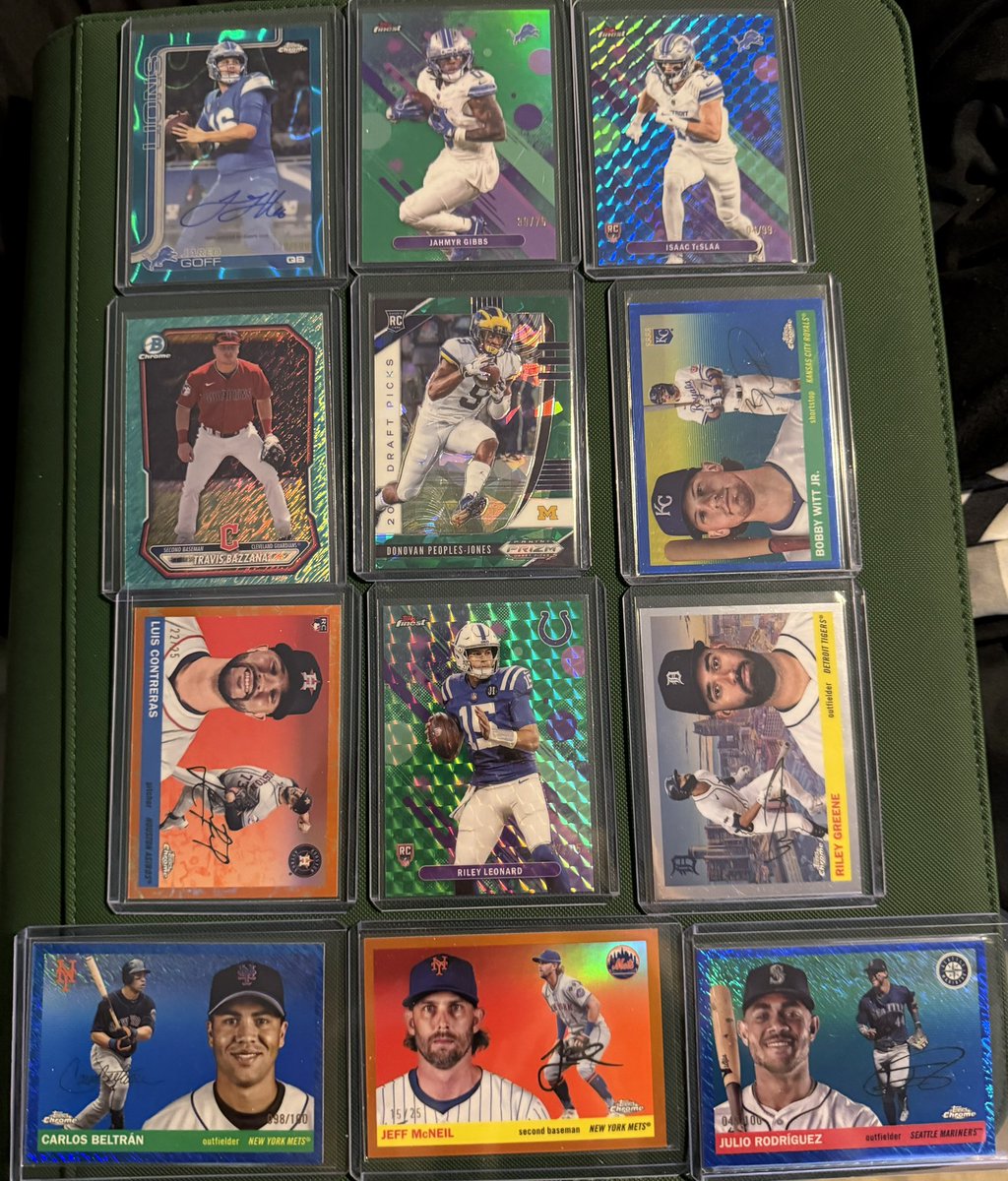twelsh93's tweet photo. The latest notable acquisitions. Probably missing a card or two. Mail day seems to be every other day. The Goff is clean. 🔥 https://t.co/2tRKIfl1Qj